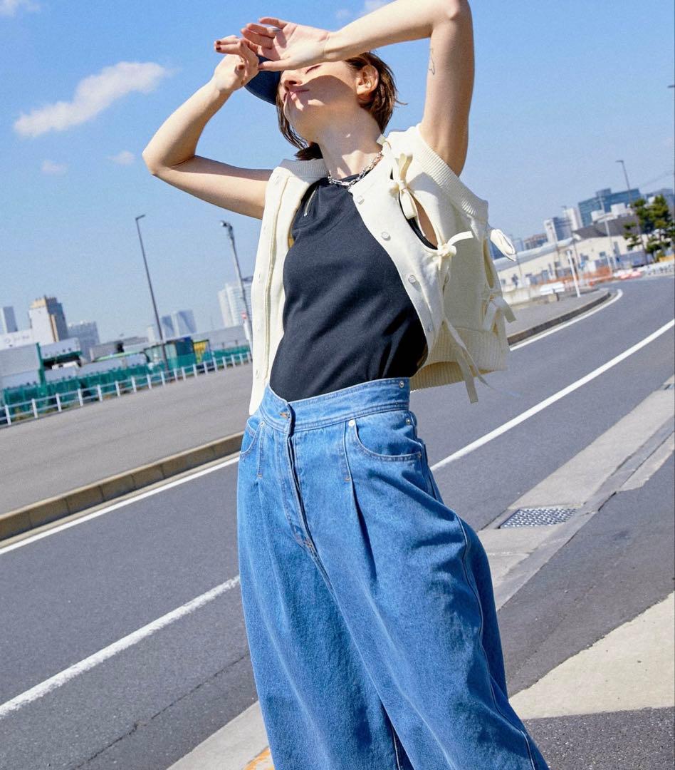 maisonspecial リボンホールニットベスト