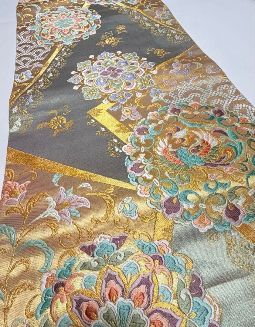 高級 袋帯 正絹 六通柄 西陣織 唐織 フォーマル 訪問着 留袖 色無地