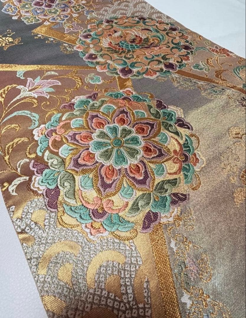 高級 袋帯 正絹 六通柄 西陣織 唐織 フォーマル 訪問着 留袖 色無地