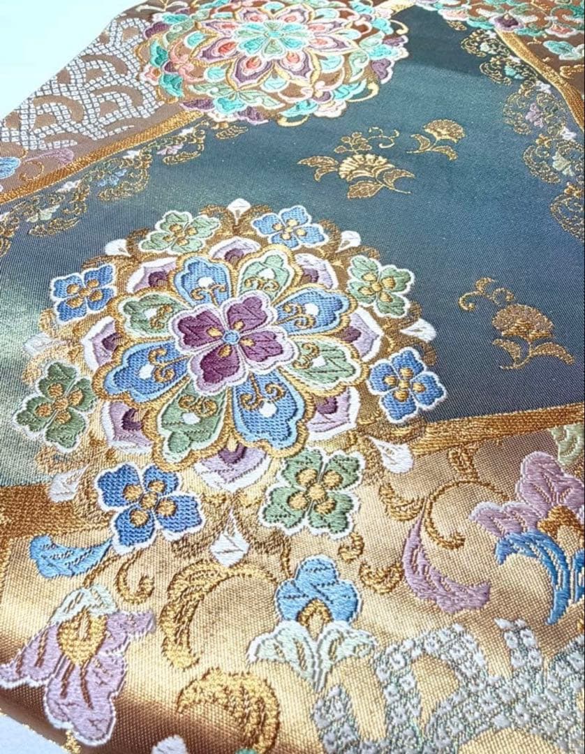 高級 袋帯 正絹 六通柄 西陣織 唐織 フォーマル 訪問着 留袖 色無地