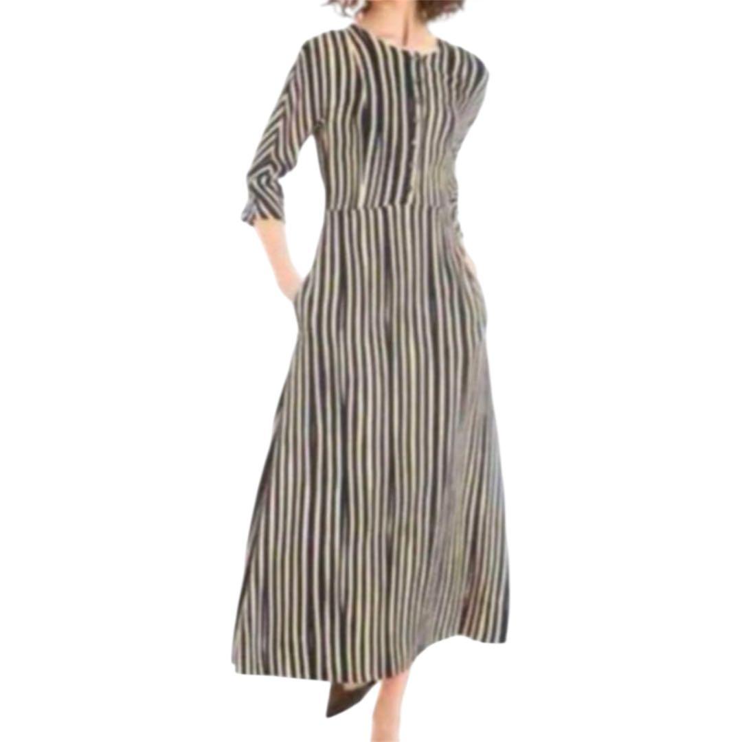Max Mara マックスマーラ ストライプ マキシワンピース ロングワンピース