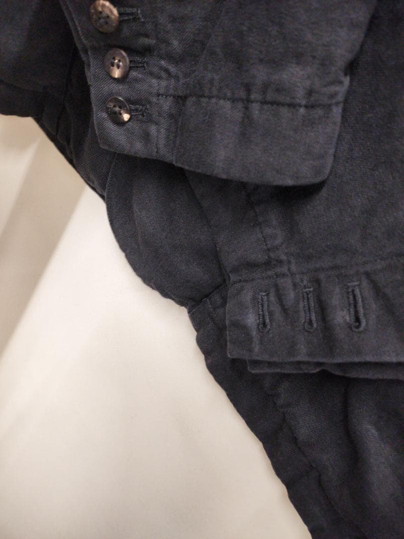 パパス/リネンジャケット/P刺繍襟/ロゴ刻印ボタン/本切羽/ゆったりシルエット