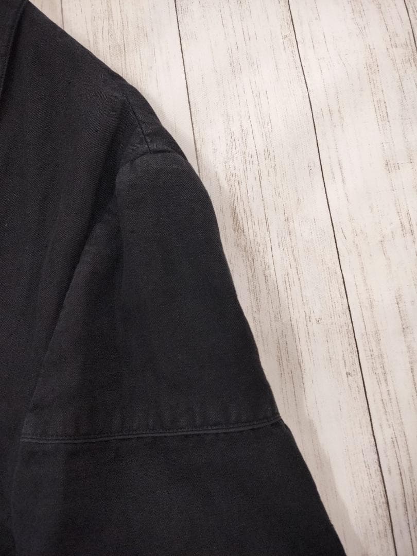 パパス/リネンジャケット/P刺繍襟/ロゴ刻印ボタン/本切羽/ゆったりシルエット