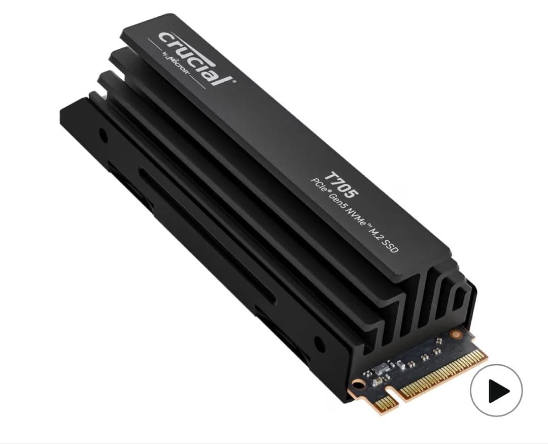 Crucial T705 2TB ヒートシンク付 PCIe5.0 NVMe