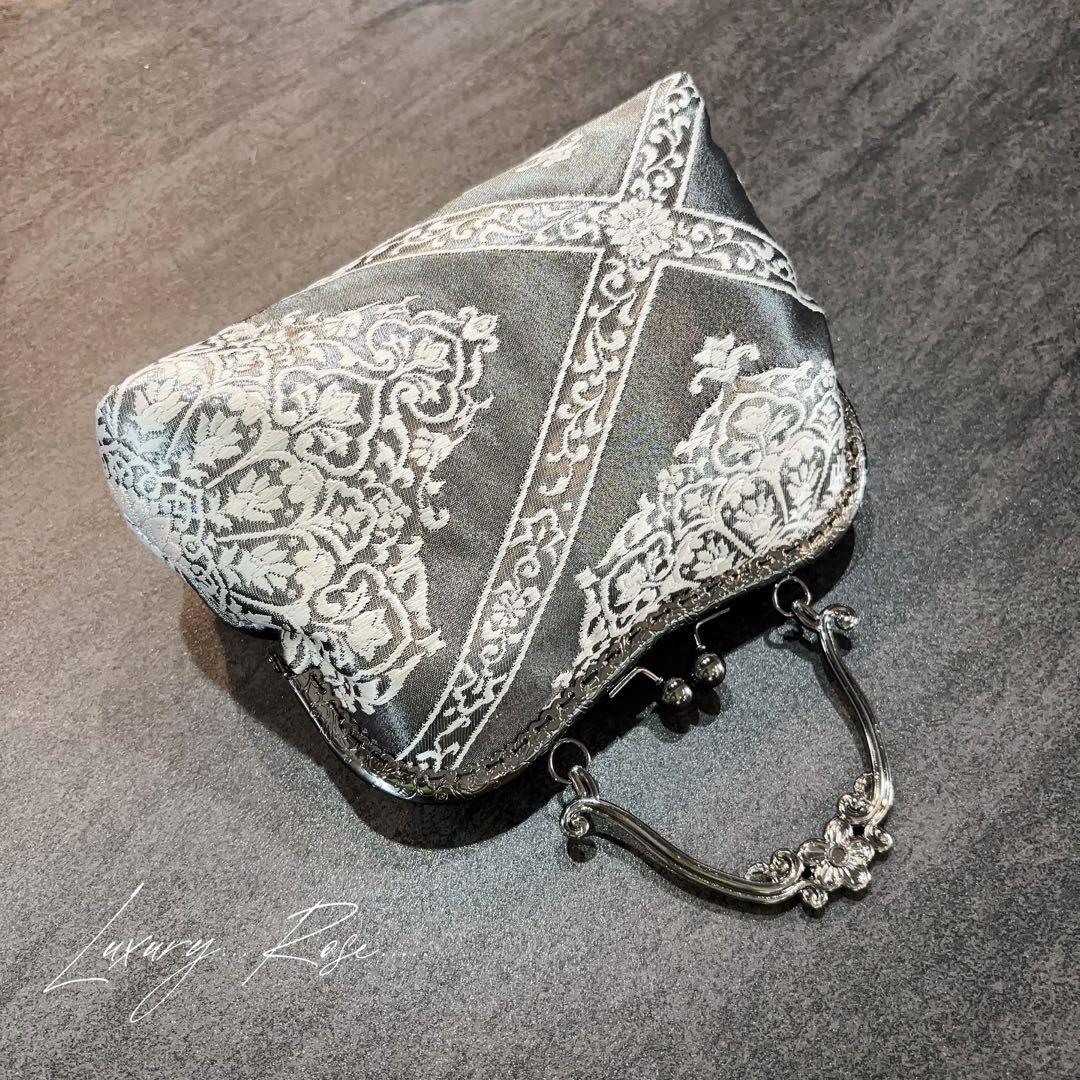 9月新作！数量限定希少ブラック金箔♡格の高い華紋柄の最高級西陣帯バッグフォーマル