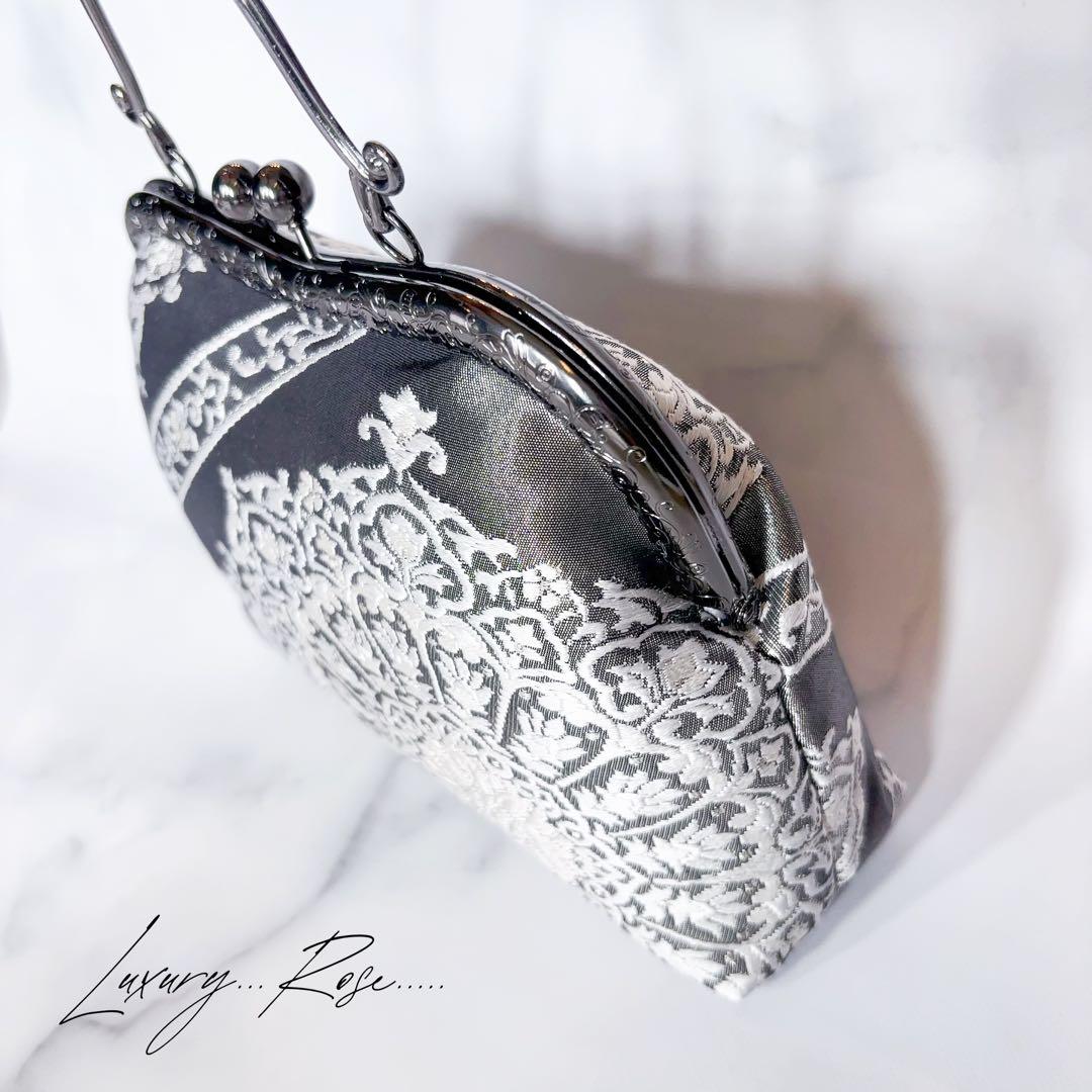 9月新作！数量限定希少ブラック金箔♡格の高い華紋柄の最高級西陣帯バッグフォーマル