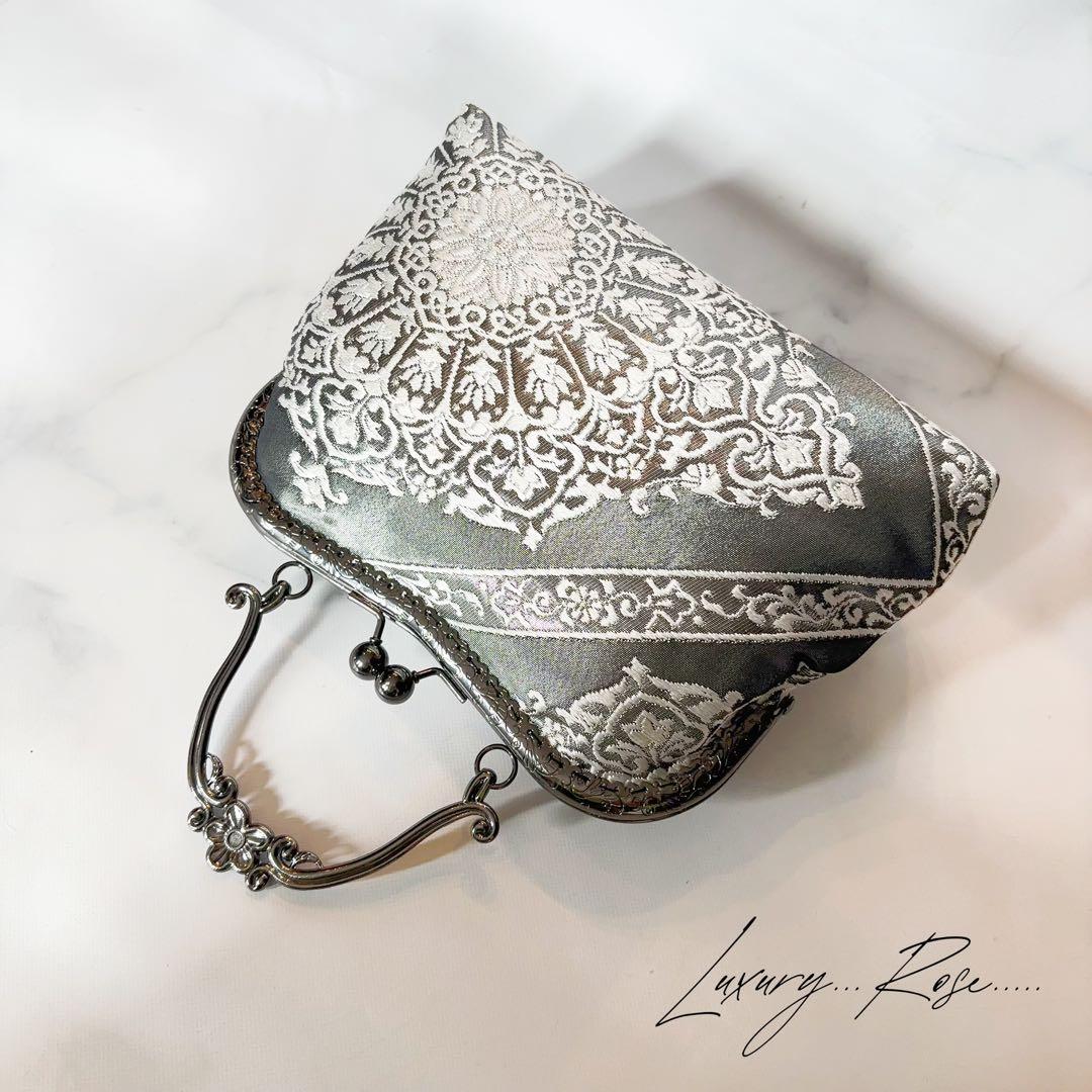 9月新作！数量限定希少ブラック金箔♡格の高い華紋柄の最高級西陣帯バッグフォーマル