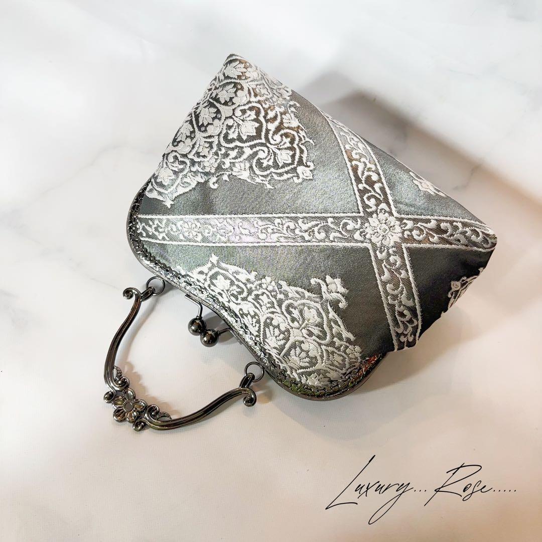 9月新作！数量限定希少ブラック金箔♡格の高い華紋柄の最高級西陣帯バッグフォーマル