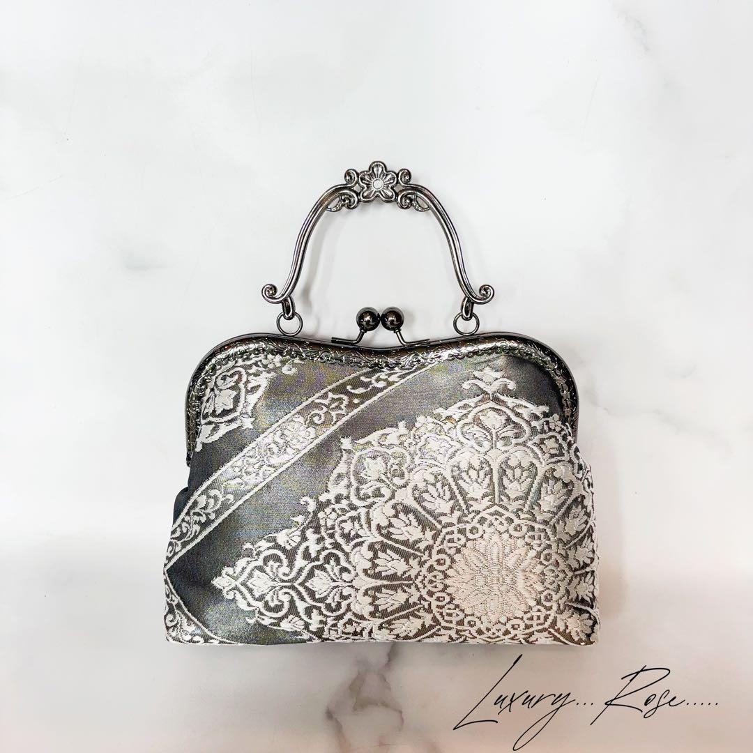 9月新作！数量限定希少ブラック金箔♡格の高い華紋柄の最高級西陣帯バッグフォーマル