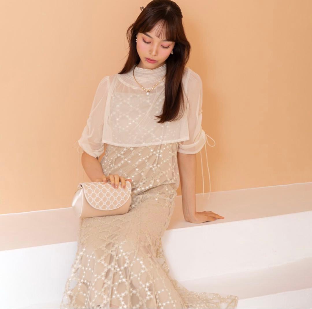 ※専用【formforma】シャーリングリボンボレロ×ダイヤ柄キラキラドレス