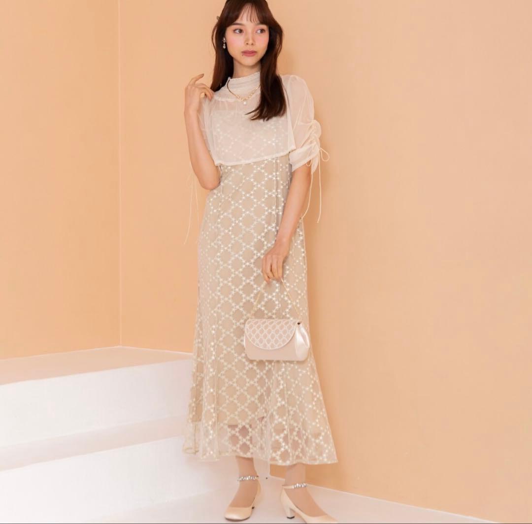 ※専用【formforma】シャーリングリボンボレロ×ダイヤ柄キラキラドレス