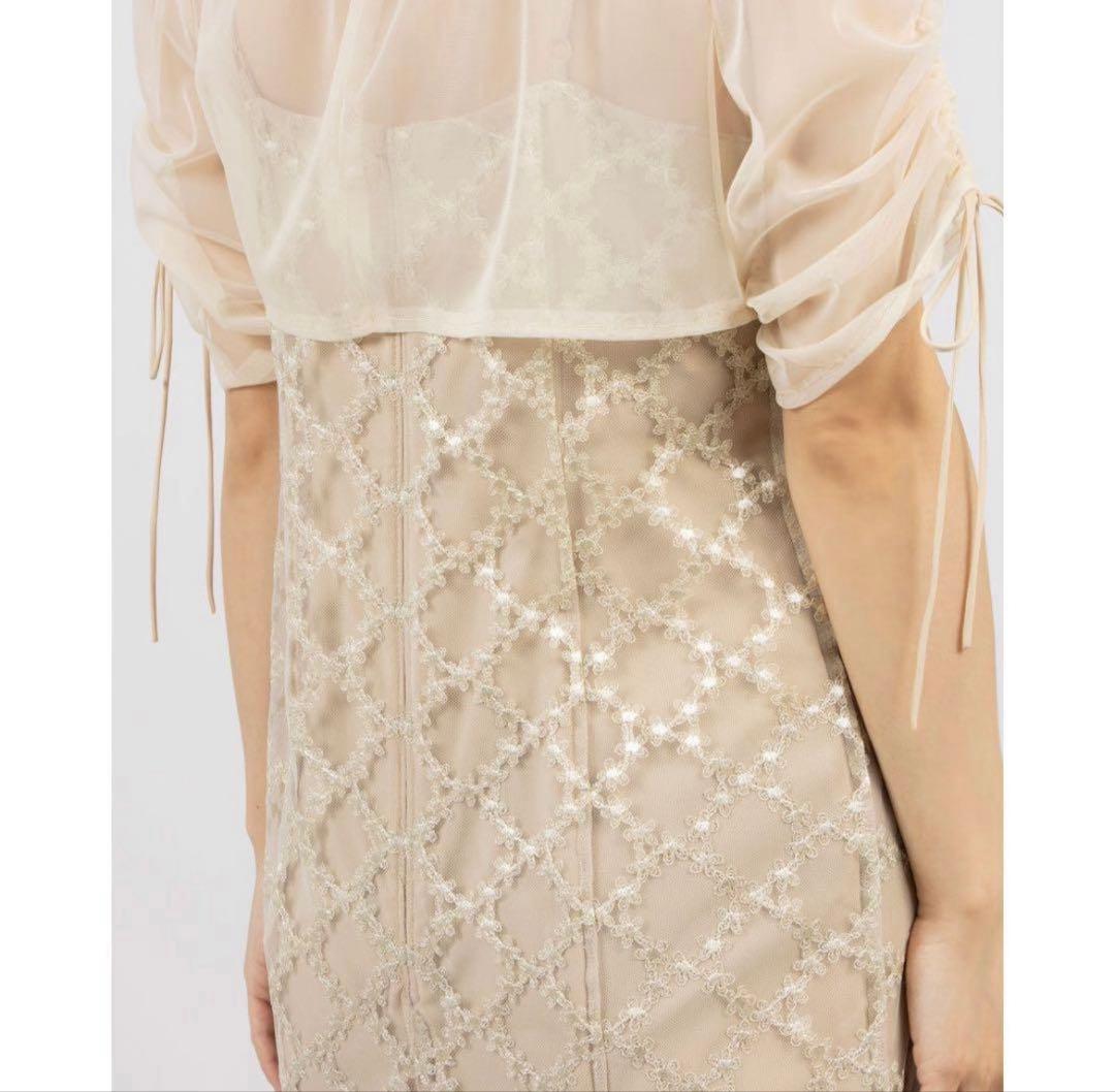 ※専用【formforma】シャーリングリボンボレロ×ダイヤ柄キラキラドレス