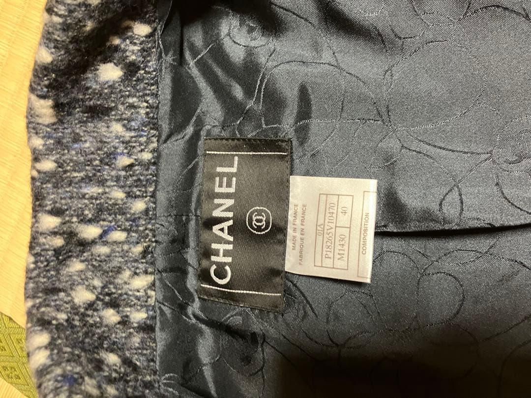 CHANEL ネイビー ツイードジャケット 40
