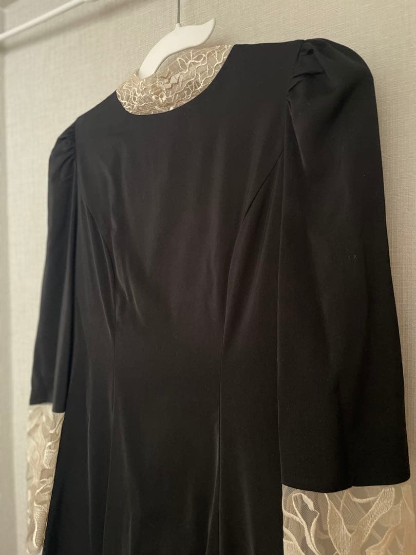 【美品】etoll バック刺繍フレアドレス オケージョンドレス