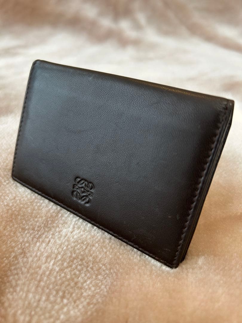 LOEWEロエベ名刺入れカードケースユニセックスレディースメンズ焦げ茶色系DBR