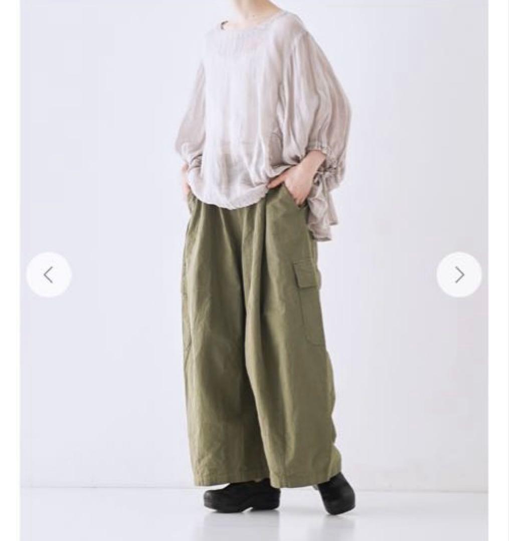 美品2024nest Robe コットンリネンウェザーバレルパンツ