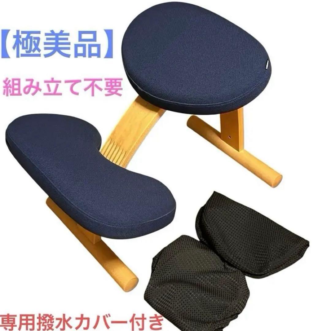 極美品 balans Easyバランスチェア イージー ネイビー カバー付き