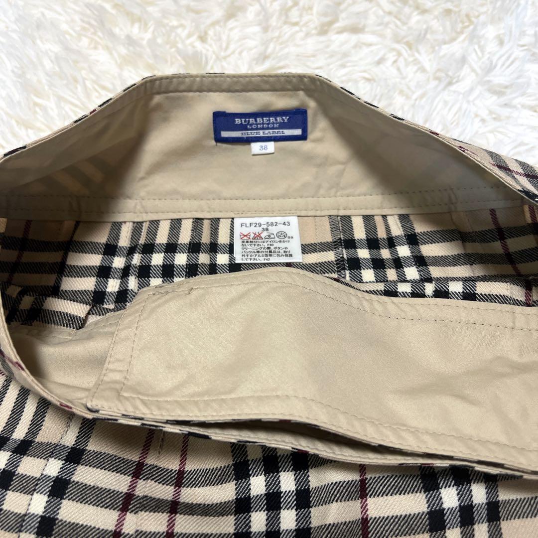 バーバリー スカート 安室奈美恵 プリーツ ベージュ ノバチェック ベルト