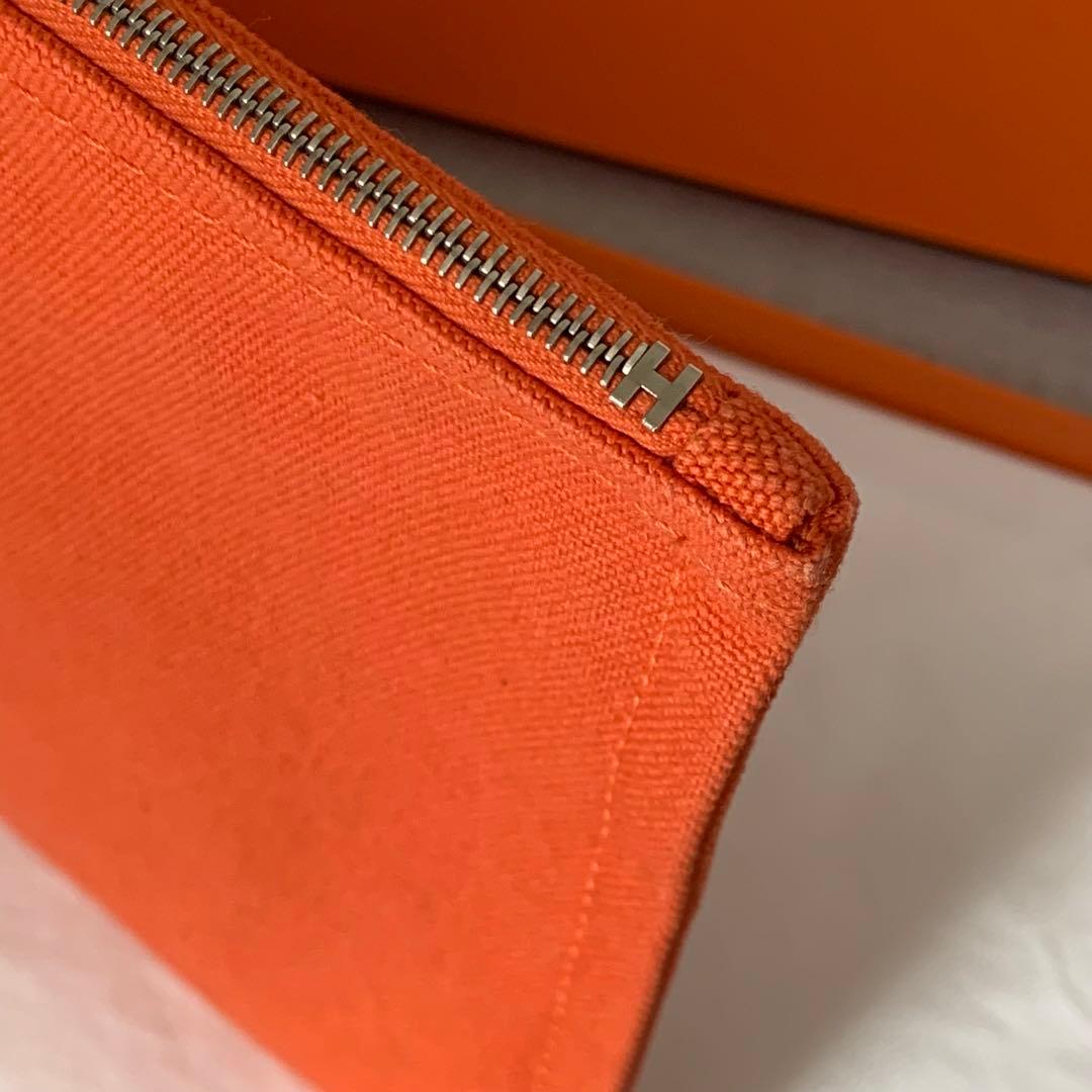 エルメス　フラットポーチ ヨッティングMM オレンジ