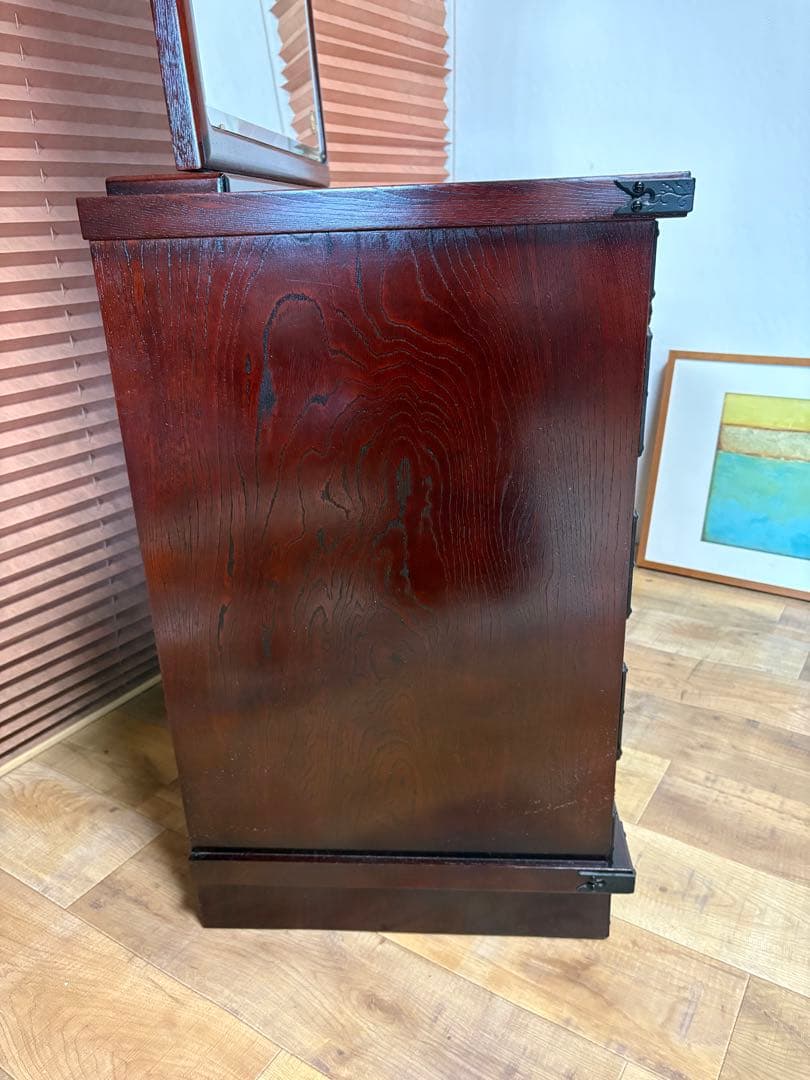 遠野民芸　欅　漆塗　南部鉄　鏡台　ドレッサー　検）岩谷堂　和家具