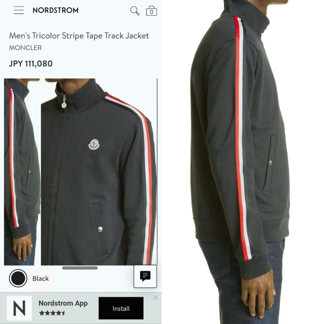 新品未使用☆MONCLER Strippedtricolor ジャージ S 黒色