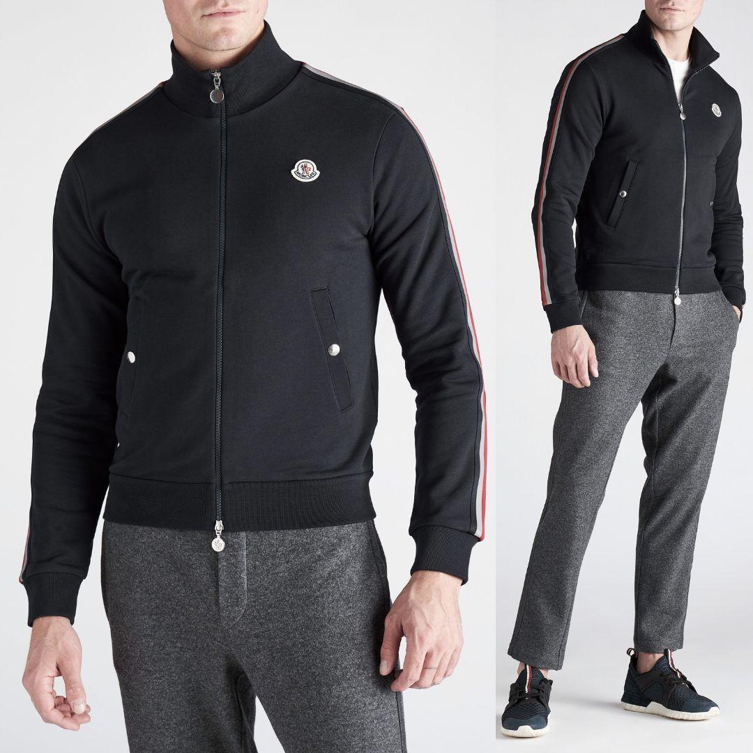 新品未使用☆MONCLER Strippedtricolor ジャージ S 黒色
