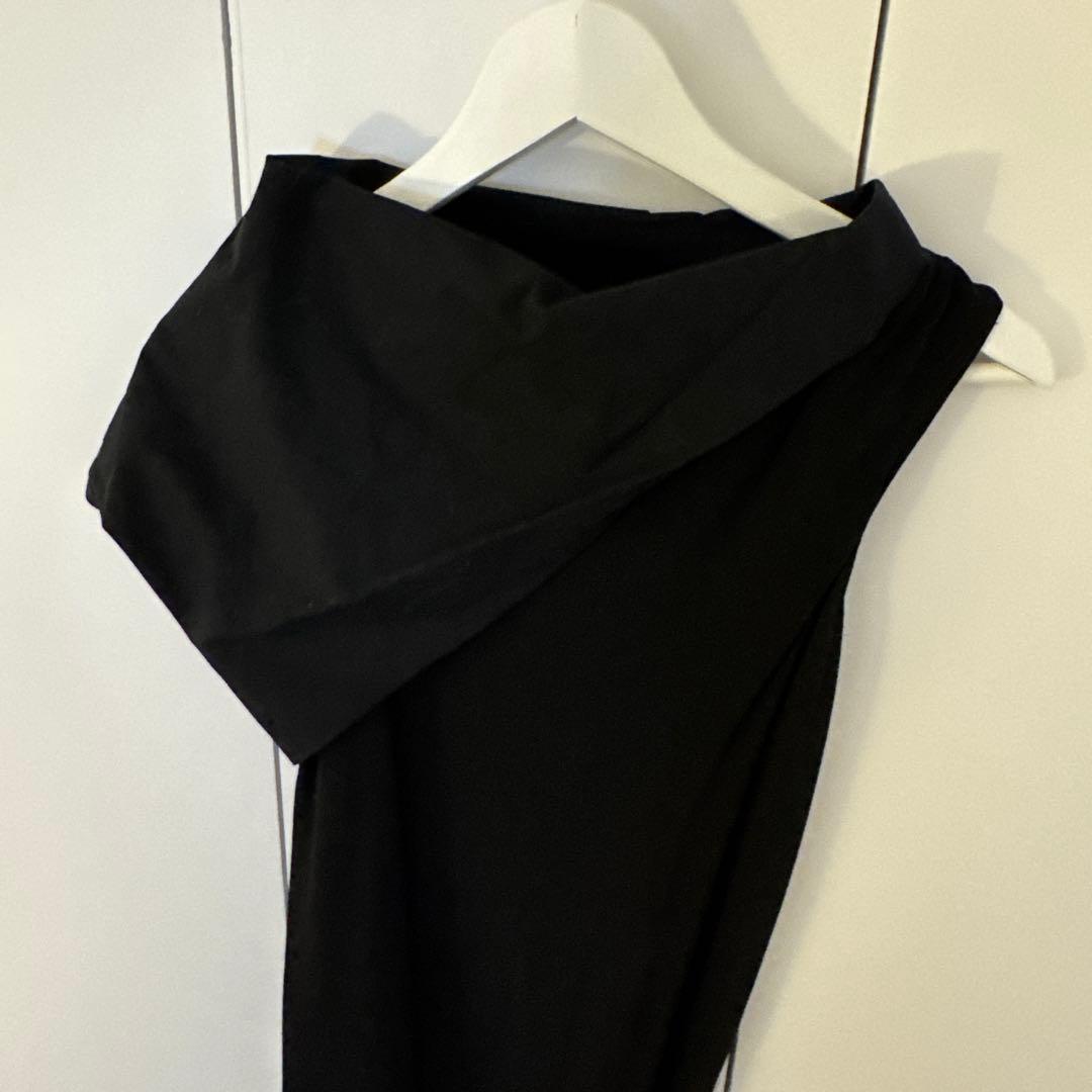 リックオウエンス 変形 ワンピース 切り替え シルク素材 黒色