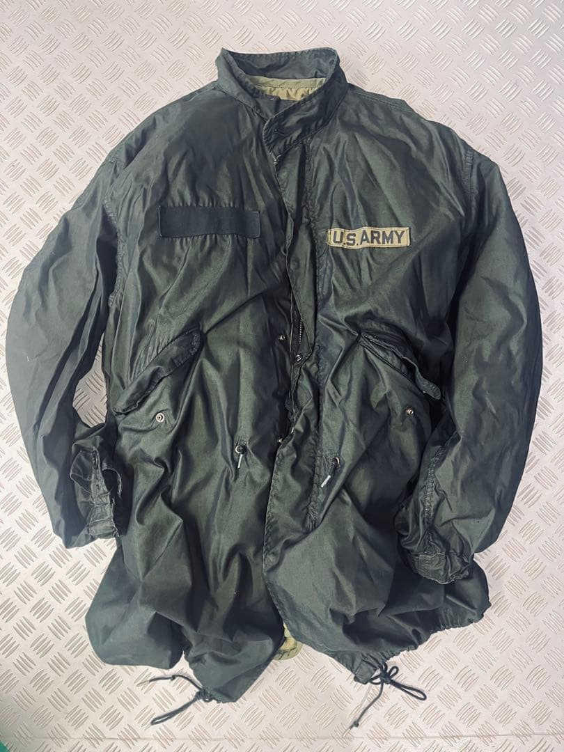 M-65 フィッシュテールパーカー　後染めブラック　ライナー付き 70s 80s