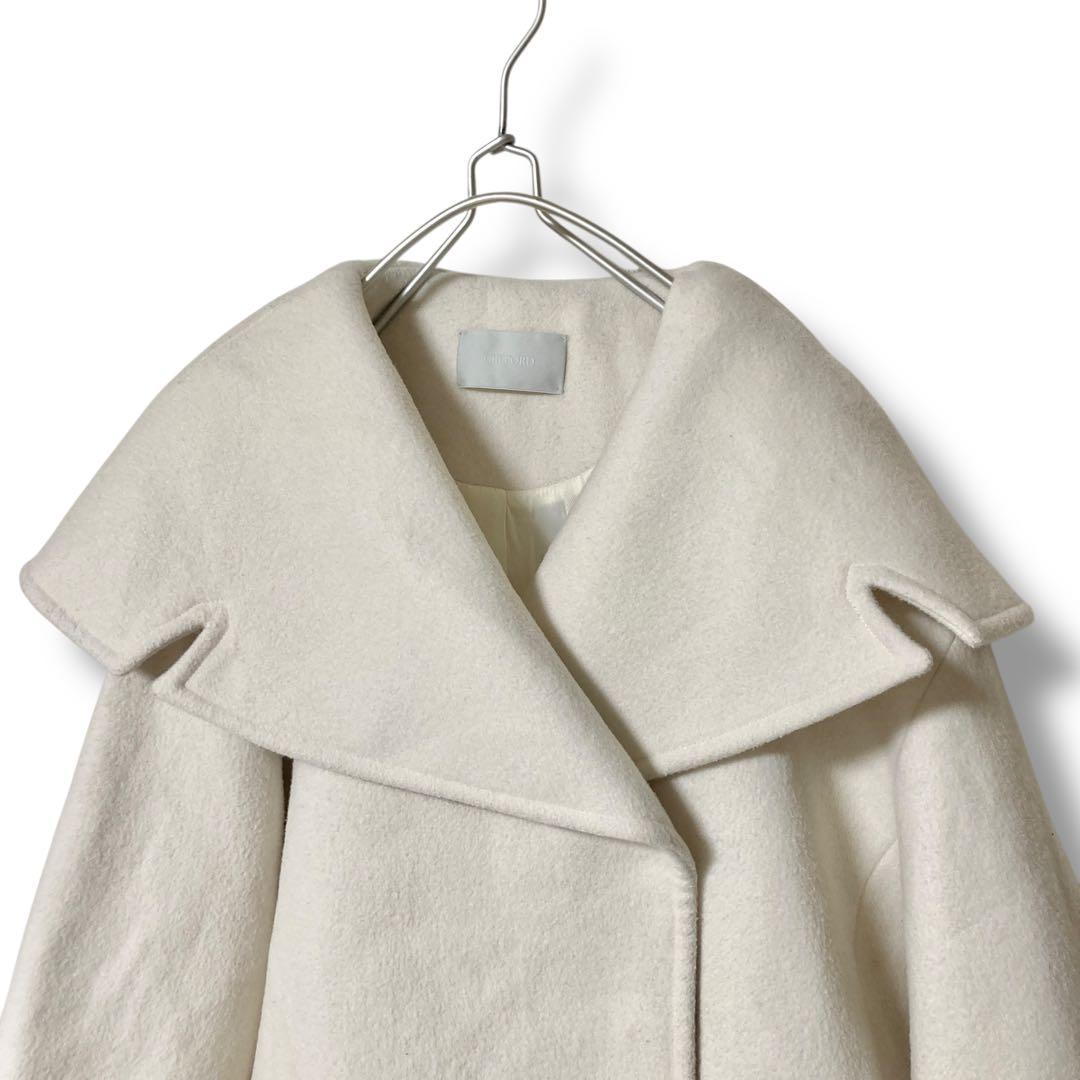 23AW✨ セルフォード ビッグカラーショートコート ウール アイボリー F