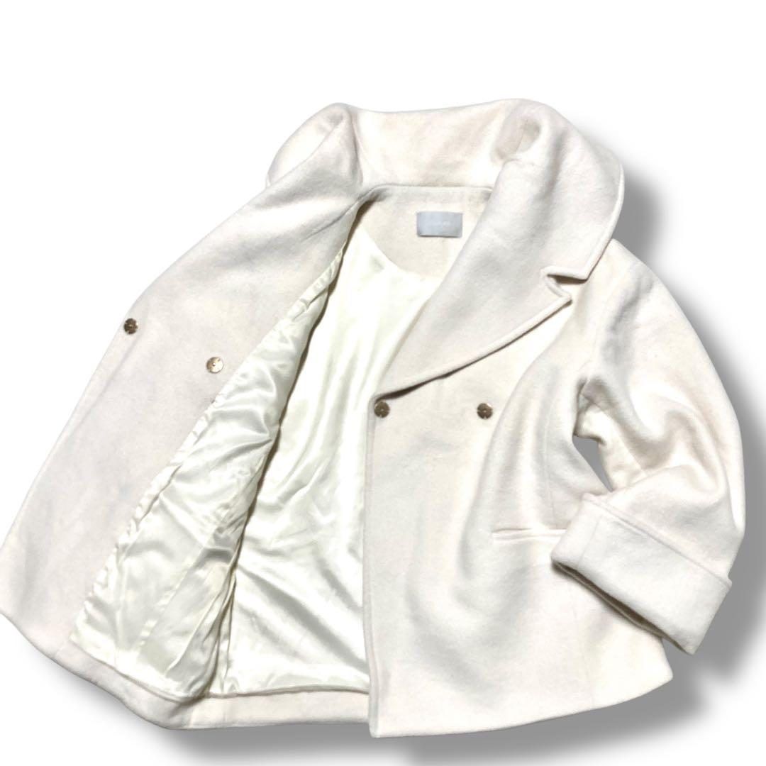 23AW✨ セルフォード ビッグカラーショートコート ウール アイボリー F