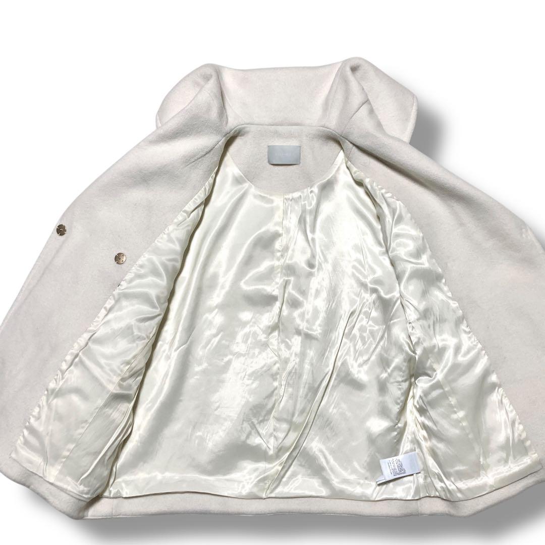 23AW✨ セルフォード ビッグカラーショートコート ウール アイボリー F