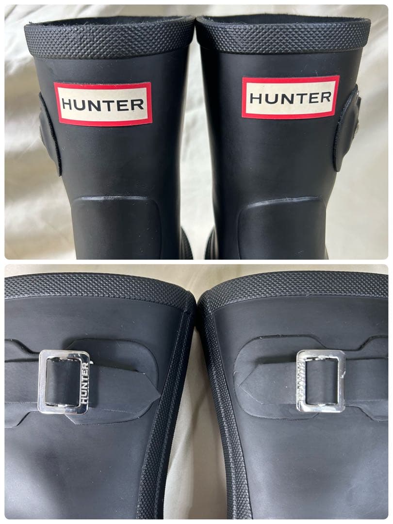 【綺麗】HUNTER オリジナル モックトゥ ショートブーツ ブラック 27
