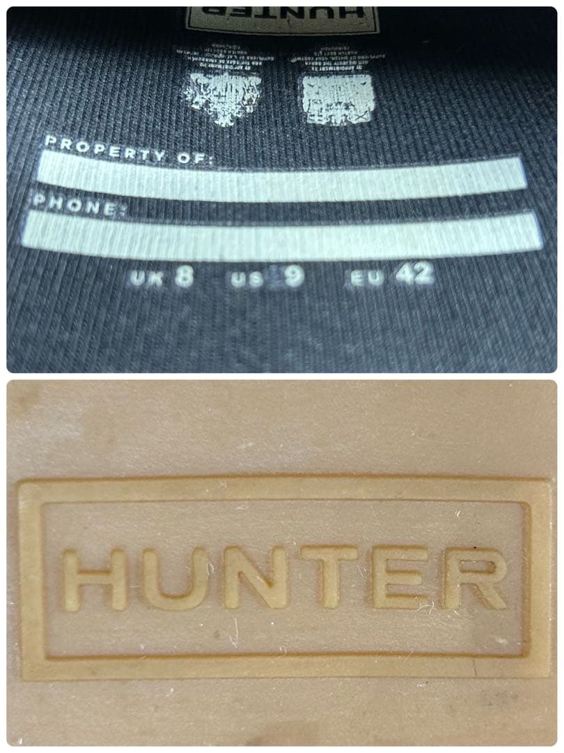 【綺麗】HUNTER オリジナル モックトゥ ショートブーツ ブラック 27