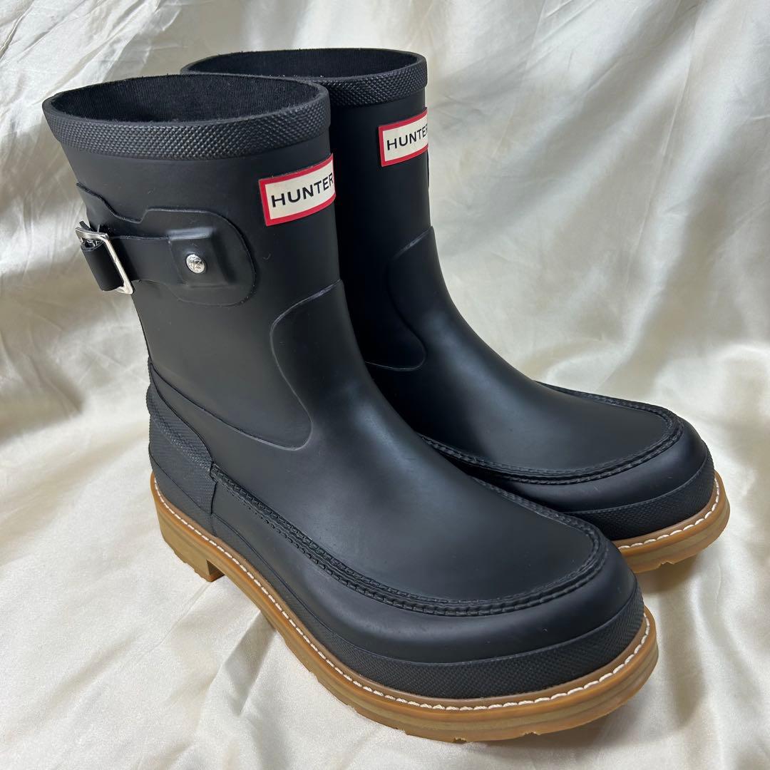 【綺麗】HUNTER オリジナル モックトゥ ショートブーツ ブラック 27