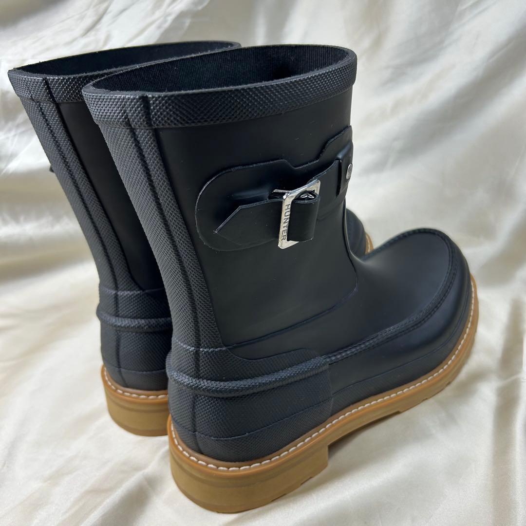 【綺麗】HUNTER オリジナル モックトゥ ショートブーツ ブラック 27