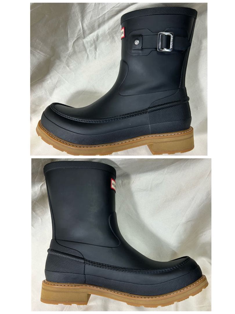 【綺麗】HUNTER オリジナル モックトゥ ショートブーツ ブラック 27