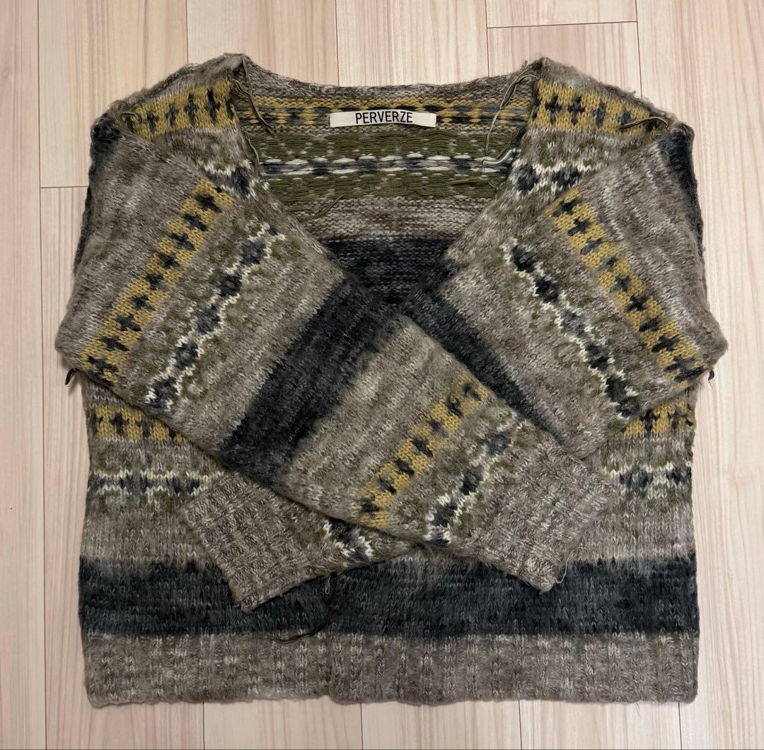 PERVERZE モヘア カーディガン 2022 gray セーター パーバーズ