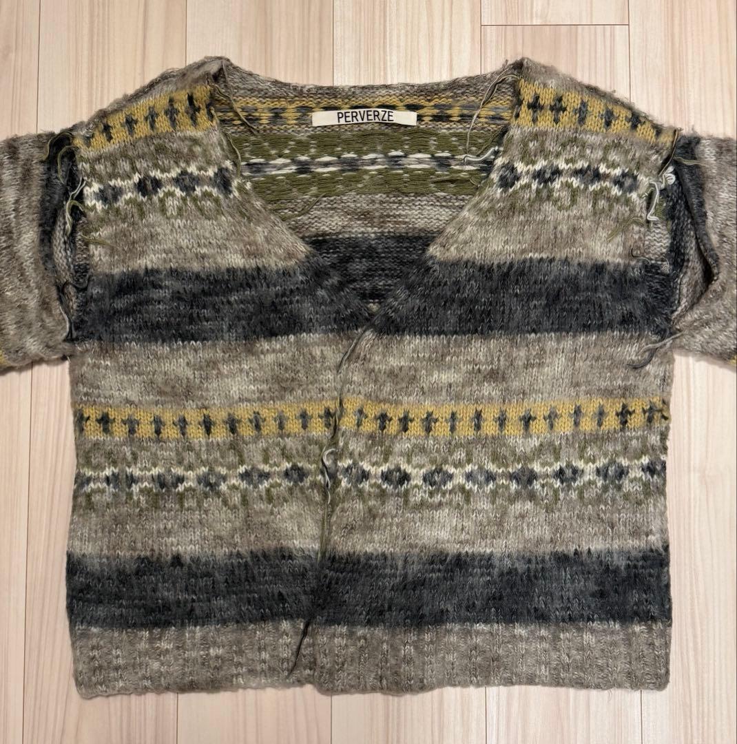 PERVERZE モヘア カーディガン 2022 gray セーター パーバーズ