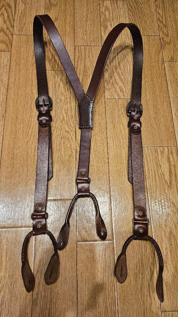 美品即決！GANGSTERVILLE(ギャングスタービル)レザーサスペンダー