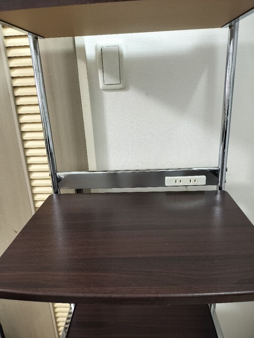 美品　NOCE ノーチェ ダークブラウン キッチン家電棚　多層収納棚