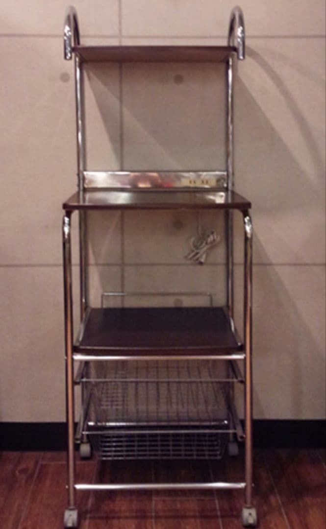 美品　NOCE ノーチェ ダークブラウン キッチン家電棚　多層収納棚