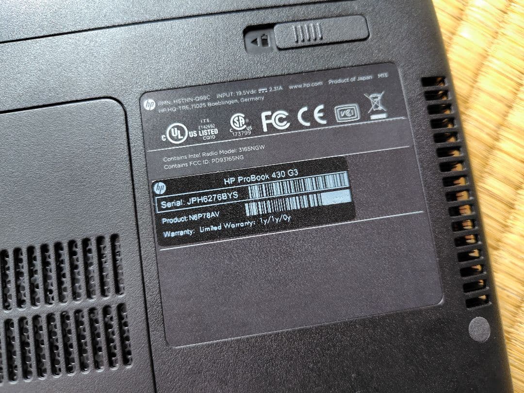 その他ノートPC本体 HP ProBook 430 G3