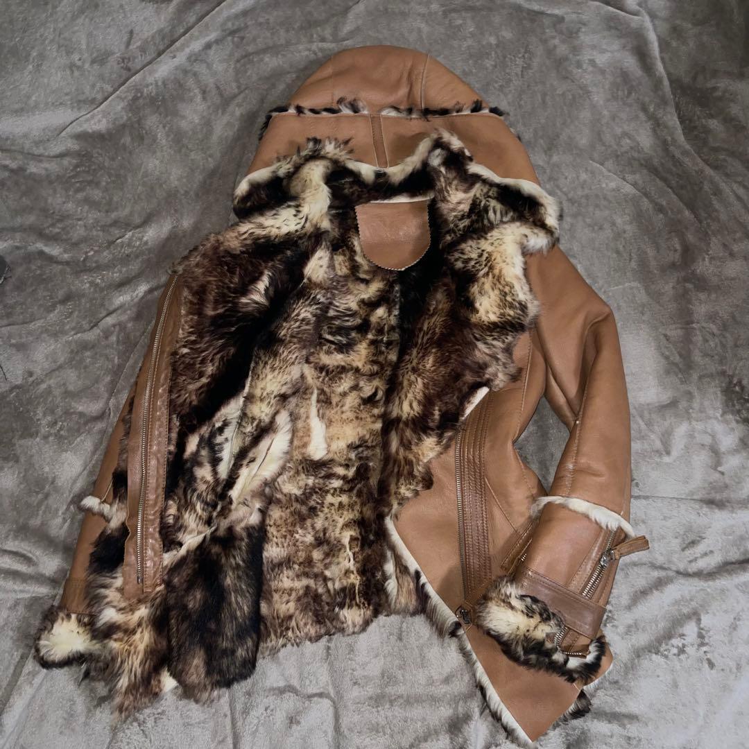 レア✨ ムートンコート フード y2k 平成 ギャル 00s リアルファー