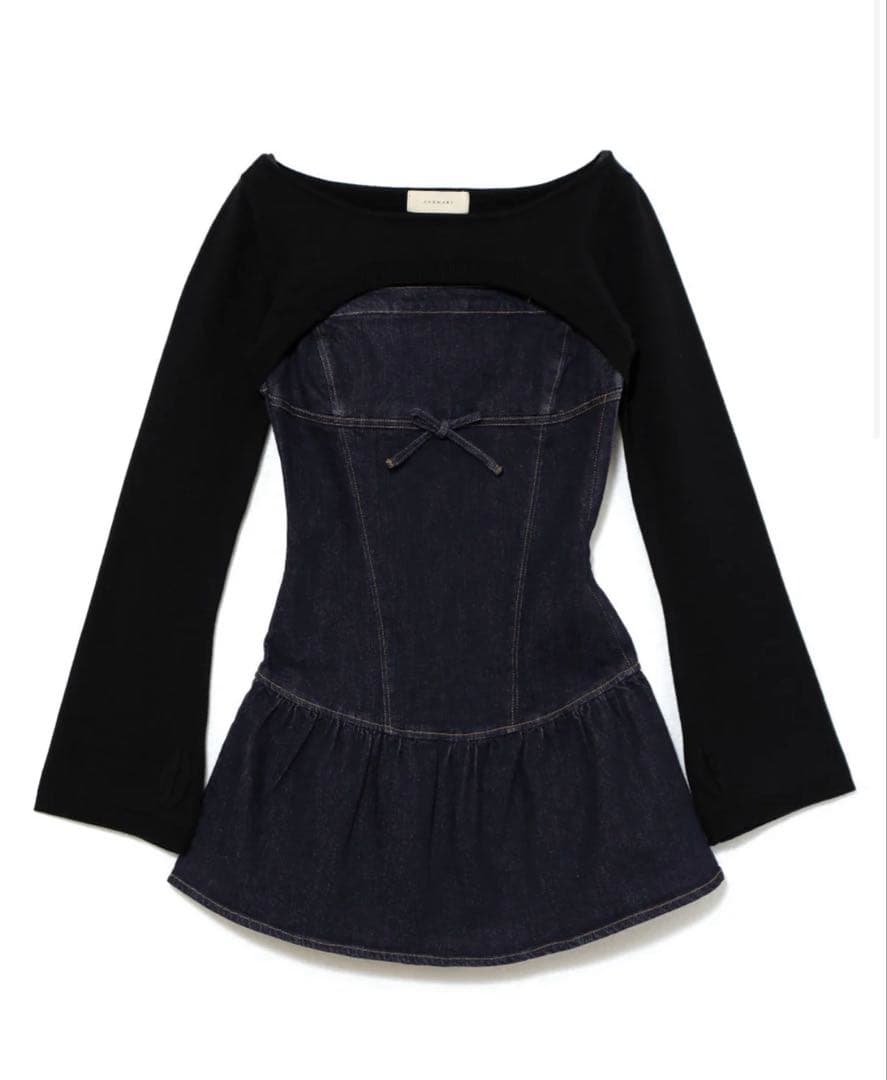【実物写真あり】andmary Bonnie denim mini dress