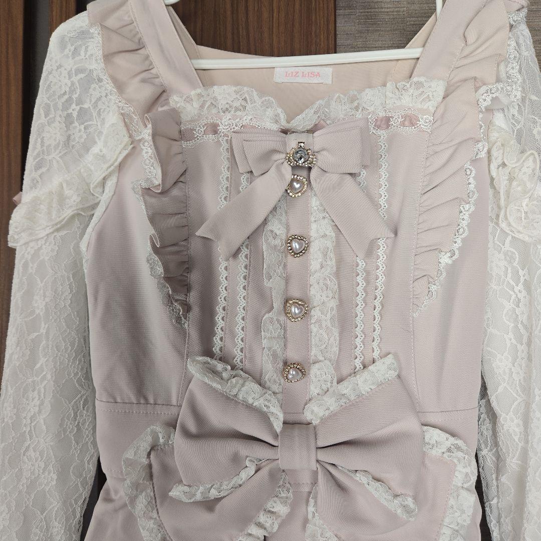 LIZLISA ティアラリボンティアードワンピース ピンク