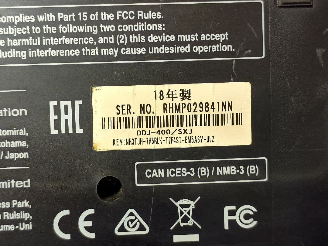 Pioneer DJコントローラー DDJ-400 2018年製