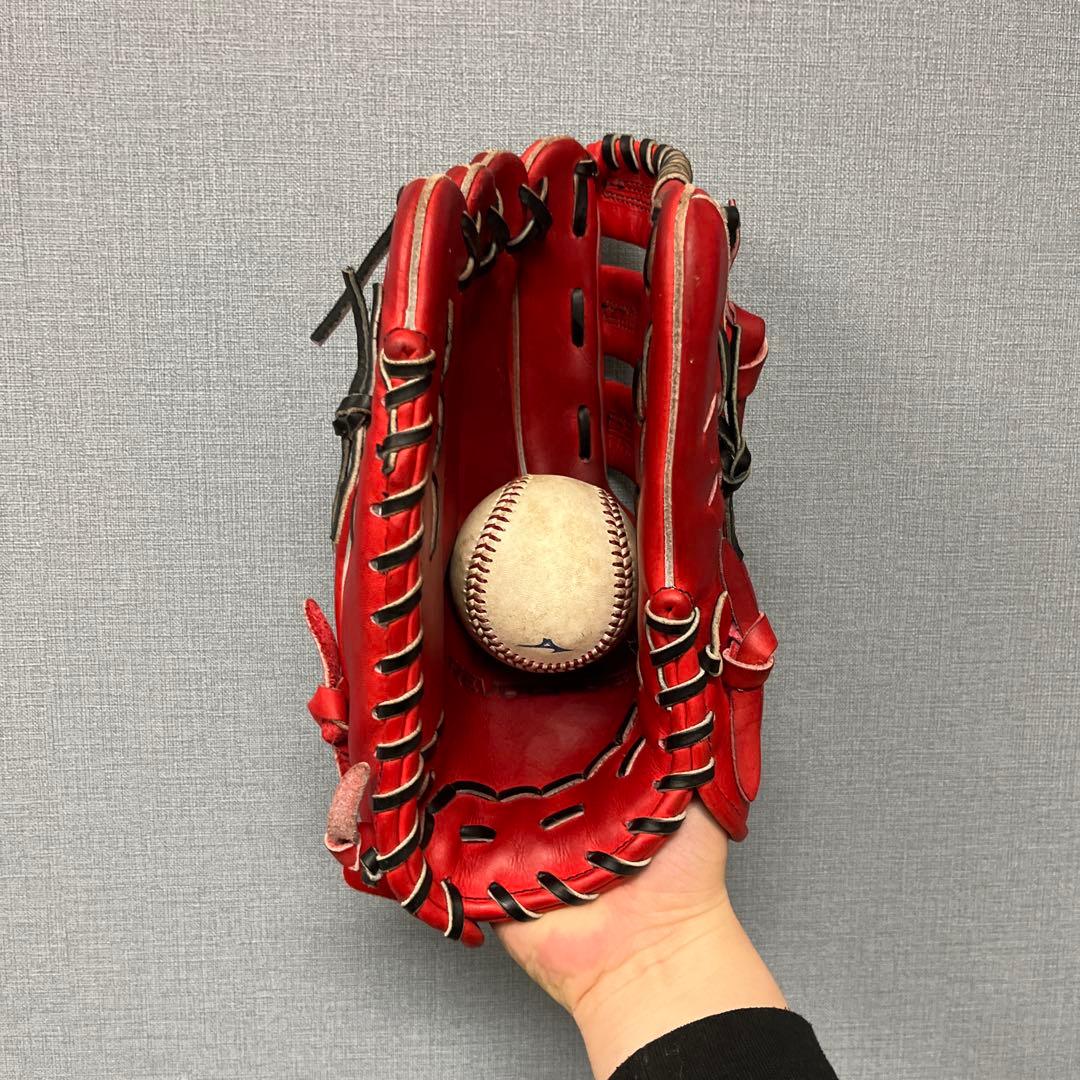 1208 ミツワタイガー 型抜群 極美品 即戦力 軟式 外野手用グローブ 左投げ