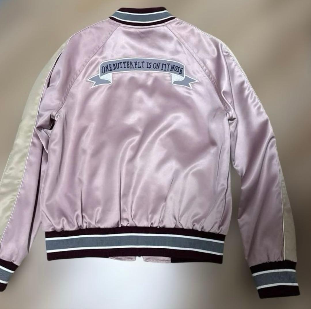 ‪*お様 didizizi 刺繍 スカジャン　うさぎ　チョウ　ピンク　ジャンバー