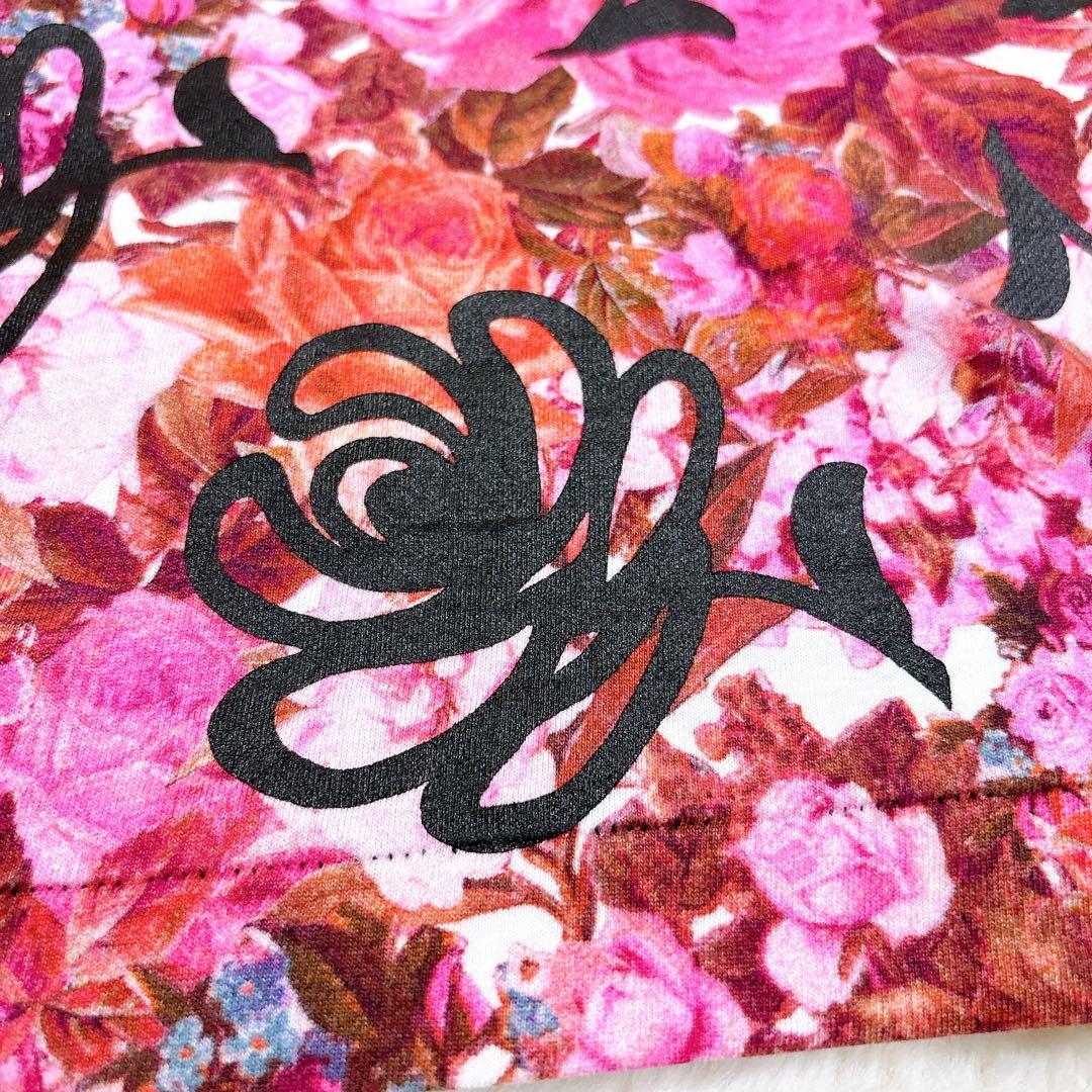 トリココムデギャルソン 長袖カットソー ロンT 花柄 ブラック M コットン 黒