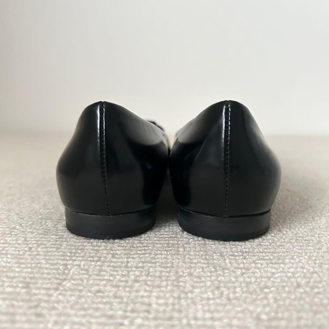 サルヴァトーレ フェラガモ フラットシューズ パンプス 黒 24.5cm 7
